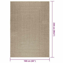 Vidaxl Rug Zizur Beige 160X230 Cm Jute Look Indoor And Outdoor - thumbnail 9