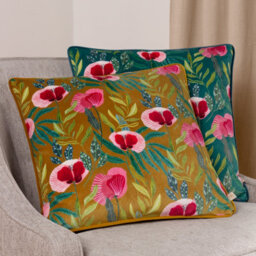 Wylder House Of Bloom Poppy Piped Feather Rich Cushion - thumbnail 4