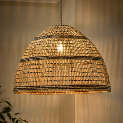 Dibor Traditional Seagrass Stripe Easy Fit Decor Ceiling Shade H41 X D60Cm - image 1