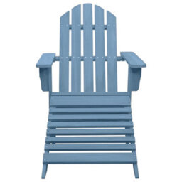 Walplus Garden Adirondack Chair With Ottoman Solid Fir Wood Blue - thumbnail 2