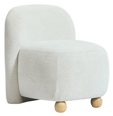 Nordlys Solid Wood And Beige Fabric Lounge Chair Countryside Style Living Room - image 1