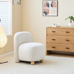 Nordlys Solid Wood And Beige Fabric Lounge Chair Countryside Style Living Room - thumbnail 5