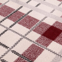 Cream Modern Tartan Easy To Clean Chequered Rug For Living Room, Bedroom, Dining Room - 80Cm X 150Cm - thumbnail 3