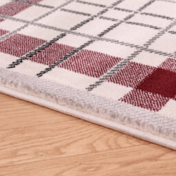 Cream Modern Tartan Easy To Clean Chequered Rug For Living Room, Bedroom, Dining Room - 80Cm X 150Cm - thumbnail 4