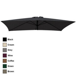 Rinse Bathrooms Black Replacement Parasol Canopy Replacement Parasol Cover Fabric For Garden Umbrella 2X3M 6 Arm - thumbnail 2
