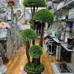 Biznest Artificial Plant Cedar Ball Topiary Tree With Pot Faux Round Shrub Bush Decoration Greenery (4 Grass Flower 120Cm)