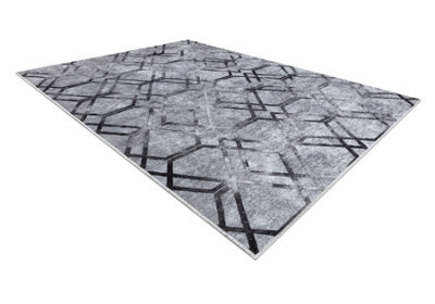 RugsX Miro 51805.803 Washing Carpet Geometric, Trellis Anti-Slip - Grey 200X290 Cm - image 1