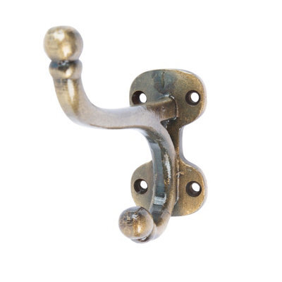 Hammer and Tongs Hammer & Tongs Flat Top Ball End Hat & Coat Hook - W35mm X H85mm - Brass - image 1