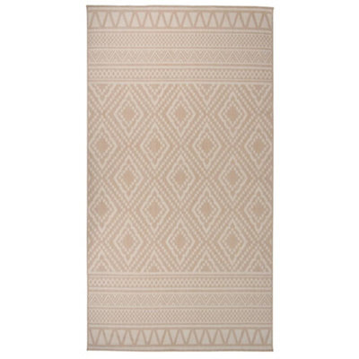 Berkfield Outdoor Flatweave Rug 80X150 Cm Brown Stripes
