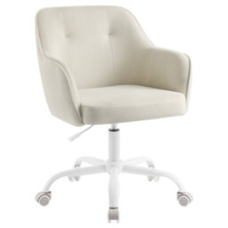 LEDREM Office Chair, Swivel Desk Chair, For Makeup Vanity, Adjustable Height, Armrests, 110 Kg Load, Corduroy Fabric, Home Office - thumbnail 2