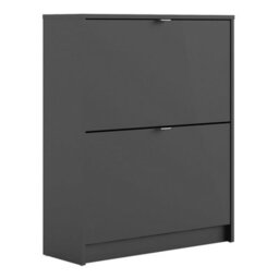 Wyld Haus Prague Matte Black Shoe Cabinet With 2 Flip-Down Doors Slim Hallway Storage - thumbnail 2