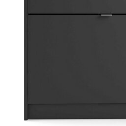 Wyld Haus Prague Matte Black Shoe Cabinet With 2 Flip-Down Doors Slim Hallway Storage - thumbnail 7