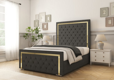 Comfort Beds Sofia Gold Steel Dumfries Bed Frame - image 1