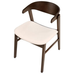Beliani Set Of 2 Dining Chairs Lilly Fabric Dark Brown/ Off-White - thumbnail 6