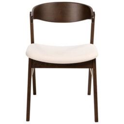 Beliani Set Of 2 Dining Chairs Lilly Fabric Dark Brown/ Off-White - thumbnail 5