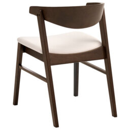 Beliani Set Of 2 Dining Chairs Lilly Fabric Dark Brown/ Off-White - thumbnail 7