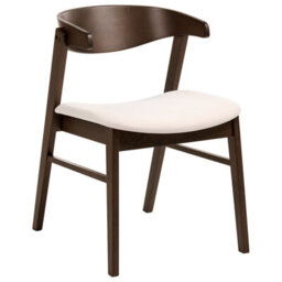 Beliani Set Of 2 Dining Chairs Lilly Fabric Dark Brown/ Off-White - thumbnail 4