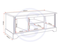 Seconique Stratford 2 Door Tv Unit White Shabby Chic - thumbnail 9