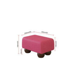 Blossom Pink Mahogany Wood Bun Feet Faux Leather Small Footstool  Handmade Uk By Footstools Direct - thumbnail 2