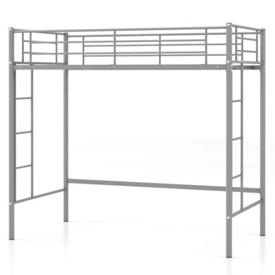 Metal Loft Bed Space Saving Loft Bed Frame With 2 Ladders - image 1