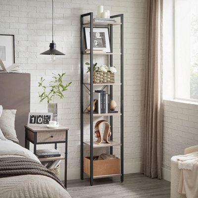 Songmics Vasagle Bookcase, 6-Tier Bookshelf, Open Storage Shelving, Standing Display Rack, For Office, Living Room, Bedroom - image 1