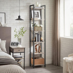 Songmics Vasagle Bookcase, 6-Tier Bookshelf, Open Storage Shelving, Standing Display Rack, For Office, Living Room, Bedroom