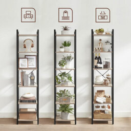 Songmics Vasagle Bookcase, 6-Tier Bookshelf, Open Storage Shelving, Standing Display Rack, For Office, Living Room, Bedroom - thumbnail 6