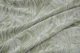 Luxury Living Chenille Jacquard Lined Ring Top Eyelet Curtains Green - thumbnail 7