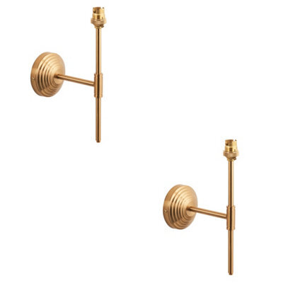 Loops Stylish Dimmable Wall Lights Set Of 2 In Brushed Aged Brass Finish - image 1