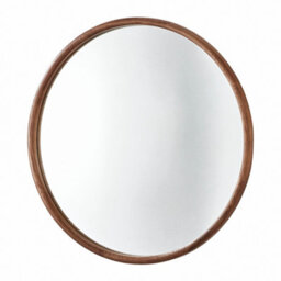 Yearn Solid Oak Round Warm Wood Wall Mirror - thumbnail 3