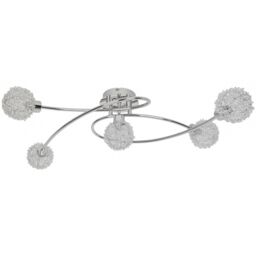 GoodHome Phaidros Plate Gloss Metal Chrome 5 Lamp Led Ceiling Light - thumbnail 3