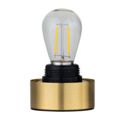 First Choice Lighting Betchley - Battery Operated Satin Brass Lamp With Green Glass - thumbnail 2