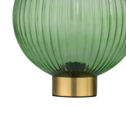 First Choice Lighting Betchley - Battery Operated Satin Brass Lamp With Green Glass - thumbnail 4