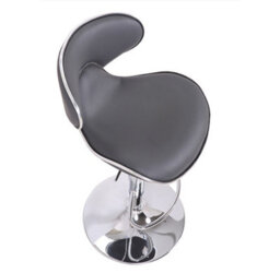Lamboro Carcaso Kitchen Bar Stools Pair Grey, Adjustable Swivel Gas Lift, Chrome Base, For Breakfast Bar Or Kitchen - thumbnail 5
