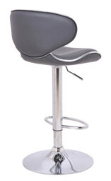 Lamboro Carcaso Kitchen Bar Stools Pair Grey, Adjustable Swivel Gas Lift, Chrome Base, For Breakfast Bar Or Kitchen - thumbnail 4