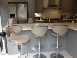Lamboro Carcaso Kitchen Bar Stools Pair Grey, Adjustable Swivel Gas Lift, Chrome Base, For Breakfast Bar Or Kitchen - thumbnail 8