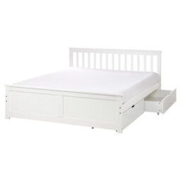 Beliani Bed With 2 Drawers Pine Wood Olendon 160 X 200 Cm (Eu King Size) White - thumbnail 6