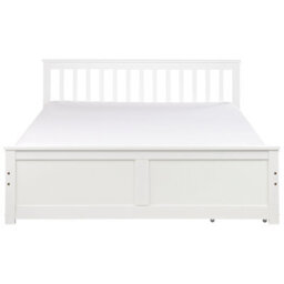 Beliani Bed With 2 Drawers Pine Wood Olendon 160 X 200 Cm (Eu King Size) White - thumbnail 7