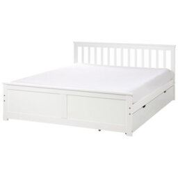 Beliani Bed With 2 Drawers Pine Wood Olendon 160 X 200 Cm (Eu King Size) White - thumbnail 5