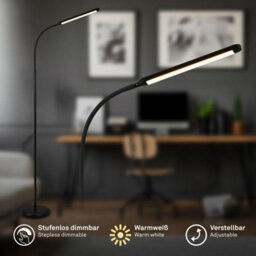 Briloner Led Floor Lamp Standing Light Reading Usb-C Dimmable Home Office 170Cm Black - thumbnail 3