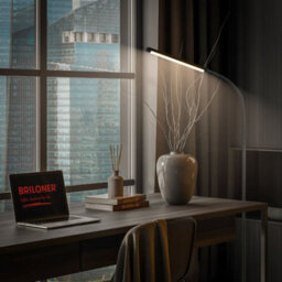 Briloner Led Floor Lamp Standing Light Reading Usb-C Dimmable Home Office 170Cm Black - thumbnail 7