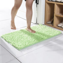 Extra Large Chenille Bath Mat Rug - Super Soft & Water Absorbent, Light Green (60X90Cm)