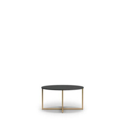 Arte Sleek Pula Coffee Table 80Cm - Contemporary Black Portland Ash With Gold Detailing - W800mm X H390mm X D800mm - thumbnail 1