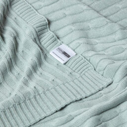 Homescapes Cotton Cable Knit Throw Duck Egg Blue, 130 X 170 Cm - thumbnail 9