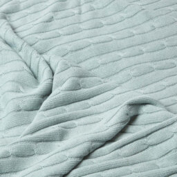 Homescapes Cotton Cable Knit Throw Duck Egg Blue, 130 X 170 Cm - thumbnail 5