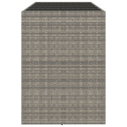 Berkfield Bar Table With Glass Top Grey 185X80X110 Cm Poly Rattan - thumbnail 4