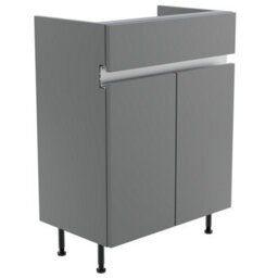Lismore Standard Matt Dust Grey Double Freestanding Bathroom Cabinet (H) 820mm (W) 600mm - thumbnail 1
