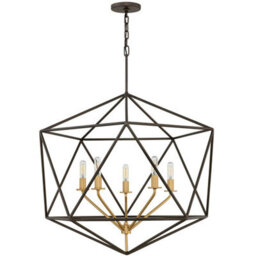 Elegant 5 Bulb Gold Chandelier With Matte Bronze Finish For Modern Interiors