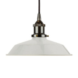 Pale Grey Small Trinity Metal Painted Dome Pendant Light With Black Nickel Lamp Holder And Black Round Cable - Se Home - thumbnail 1