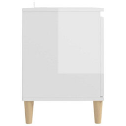 Berkfield Sturdy Tv Cabinet & Solid Wood Legs High Gloss White 103.5X35X50 Cm - thumbnail 6